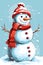 A jolly cartoon snowman