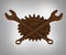 Jolly rodger made of rusty wrenches and gearwheels, fallout post apocalyptic style mechanic emblem render side view