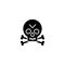 Jolly roger black icon concept. Jolly roger flat vector symbol, sign, illustration.