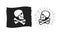 Jolly Roger, pirate flag. Skull and crossbones symbol vector