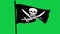 Jolly roger pirate ship flag graphic element green screen
