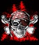 Jolly Roger pirate symbol with crossed bones