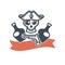 Jolly Roger pirate vector icon flag skull and whiskey bottle