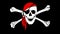 Jolly roger skull flag waving animation