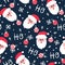Jolly Santa Ho Ho Ho Christmas seamless pattern
