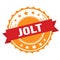 JOLT text on red orange ribbon stamp