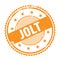 JOLT text written on orange grungy round stamp