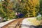 Jonesborough Tennessee Railroad tracks with autumn trees