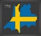 Jonkoping map of Sweden with Swedish national flag illustration