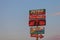 JOPLIN, MISSOURI - JULY, 8 2018 - Joplin 44 Petro truckstop welcome sign with Iron Skillet restaurant.