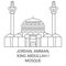 Jordan, Amman, King Abdullah I Mosque travel landmark vector illustration