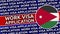 Jordan Circular Flag with Work Visa Application Titles
