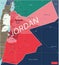 Jordan country detailed editable map