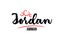 Jordan country with red love heart and its capital Amman creative typography logo design