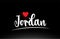 Jordan country text typography logo icon design on black background