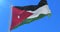 Jordan flag waving at wind with blue sky in slow, loop