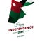 Jordan Independence day. Jordan map. Vector illustration.