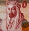 Jordan king Abdullah I bin al-Hussein portrait on 5 Jordanian di