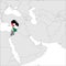 Jordan Location Map on map Asia. 3d Jordan flag map marker location pin. High quality map of Jordanian Kingdom.