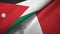 Jordan and Malta two flags textile cloth, fabric texture