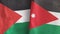 Jordan and Palestine two flags textile cloth 3D rendering