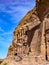 Jordan. Petra. City in caves in pink mounting. Houses, palaces and tombs.