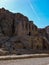 Jordan. Petra. City in caves in pink mounting. Houses, palaces and tombs.
