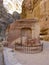 Jordan. Petra. Unfinished cave building in pink mountain city