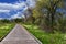 Jordan River Parkway Trail, Redwood Trailhead bordering the Legacy Parkway Trail, panorama views with surrounding trees and silt f