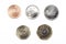 Jordanian coins on a white background