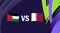 Jordanie And Qatar Match Ribbon Flags Asian Nations 2023 Emblems