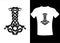 Jormungandr Thor s hammer Mjolnir Celtic knot, Scandinavian viking style ornament. Isolated vector illustration. T-shirt