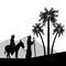 Joseph, maria and donkey icon. Merry Christmas design. Vector gr