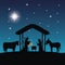 Joseph, maria and jesus icon. Merry Christmas design. Vector gra