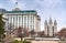 Joseph Smith Memorial Building and Salt Lake Temple in Salt Lake City, Utah