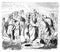 Joseph Sold into Slavery by his brothers. Bible, Genesis, Old testament. Vintage Antique Drawing