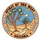 Joshua tree national park graphic round sticker design. Arizona - Spirit of the west - Joshua tree - Vintage font text