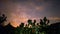 Joshua Trees and Milky Way Galaxy Time Lapse Dolly Shot Mojave Desert California