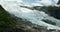 Jostedalsbreen National Park, Norway. Close Up View Of Melting Ice And Snow On Boyabreen Glacier In Spring Sunny Day