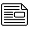 Journal newspaper icon, outline style