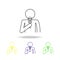 journalist with microphone multicolored icons. Element of journalism for mobile concept and web apps illustration. Can be used for