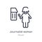 journalist woman outline icon. isolated line vector illustration from people collection. editable thin stroke journalist woman