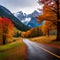 Journey Through Autumn\'s Colorful Canopy: Exploring the Mountain Road\'s Fall Beautiful