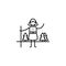 Journey, Hiker icon. Element of people in travel line icon. Thin line icon for website design and development, app development. Pr