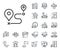 Journey line icon. Road path sign. Plane, supply chain and place location. Vector