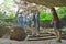 Journey of man is symbolized as tourists walk out of caves at Cradle of Humankind, a World Heritage Site in Gauteng Province