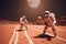 A Journey Through Space , Astronaut in suits playing basketball ,Unique creativity - Ai Generated