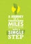 A Journey Of A Thousand Miles Begins With A Single Step. Inspiring Creative Motivation Quote Template