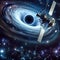 Journey to the Abyss: AI Crafted Space Probe Approaching a Black Hole