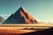 A journey to the great pyramid. Fantasy scenery. concept art. Illustration. Generative AI